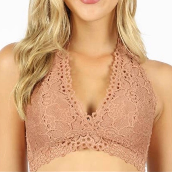 Passionboutique Bralette Eggshell Stretch Lace Halter - Picture 1 of 3